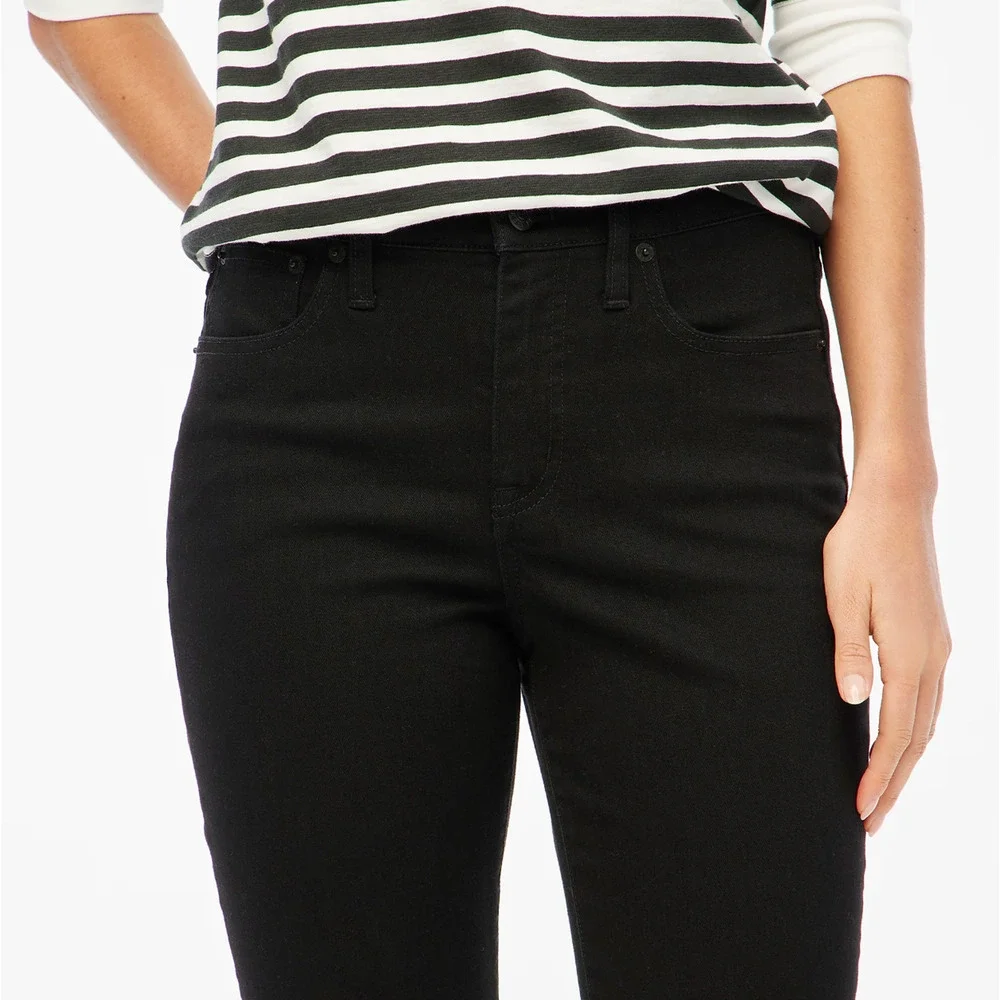 J.Crew Essential Straight Jean All Day Stretch Denim High Waist Black US 34 NWT
